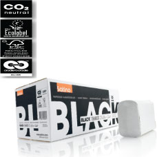 Satino Black Handdoekjes wit 1 laags, interfold ZZ-vouw, 25x23 cm, 4600 stuks per doos.